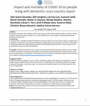 Impact and mortality of COVID-19 on people living with dementia: cross-country report